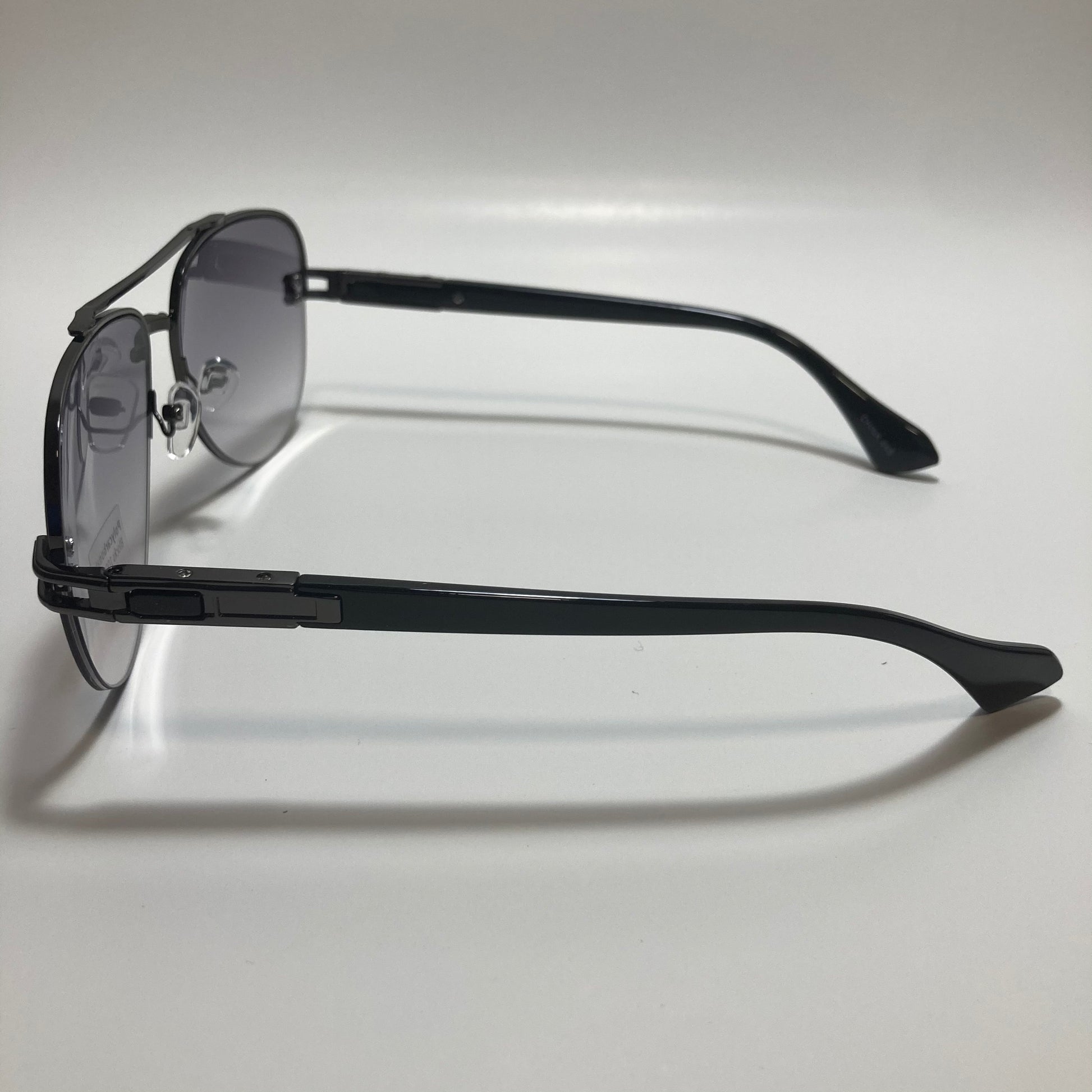 mens black and blue mirrored aviator sunglasses