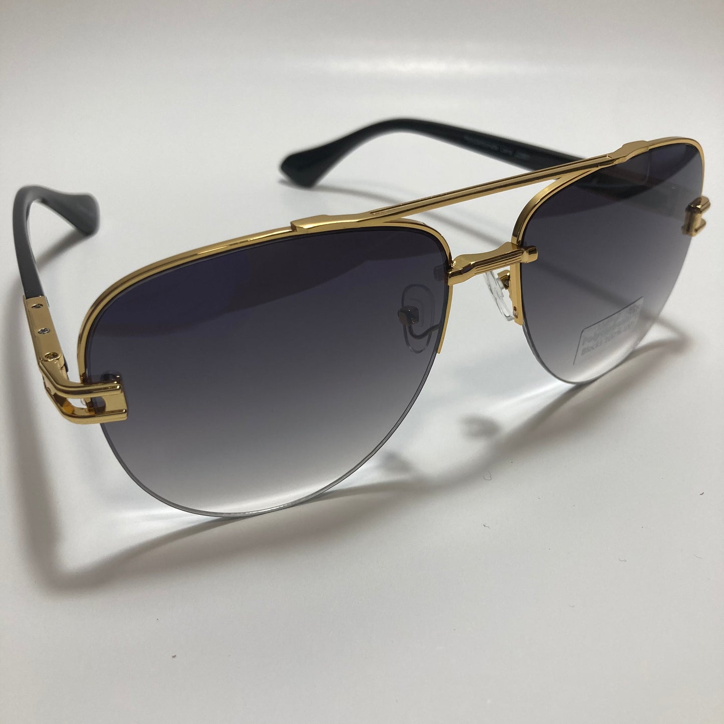 mens black and gold aviator sunglasses