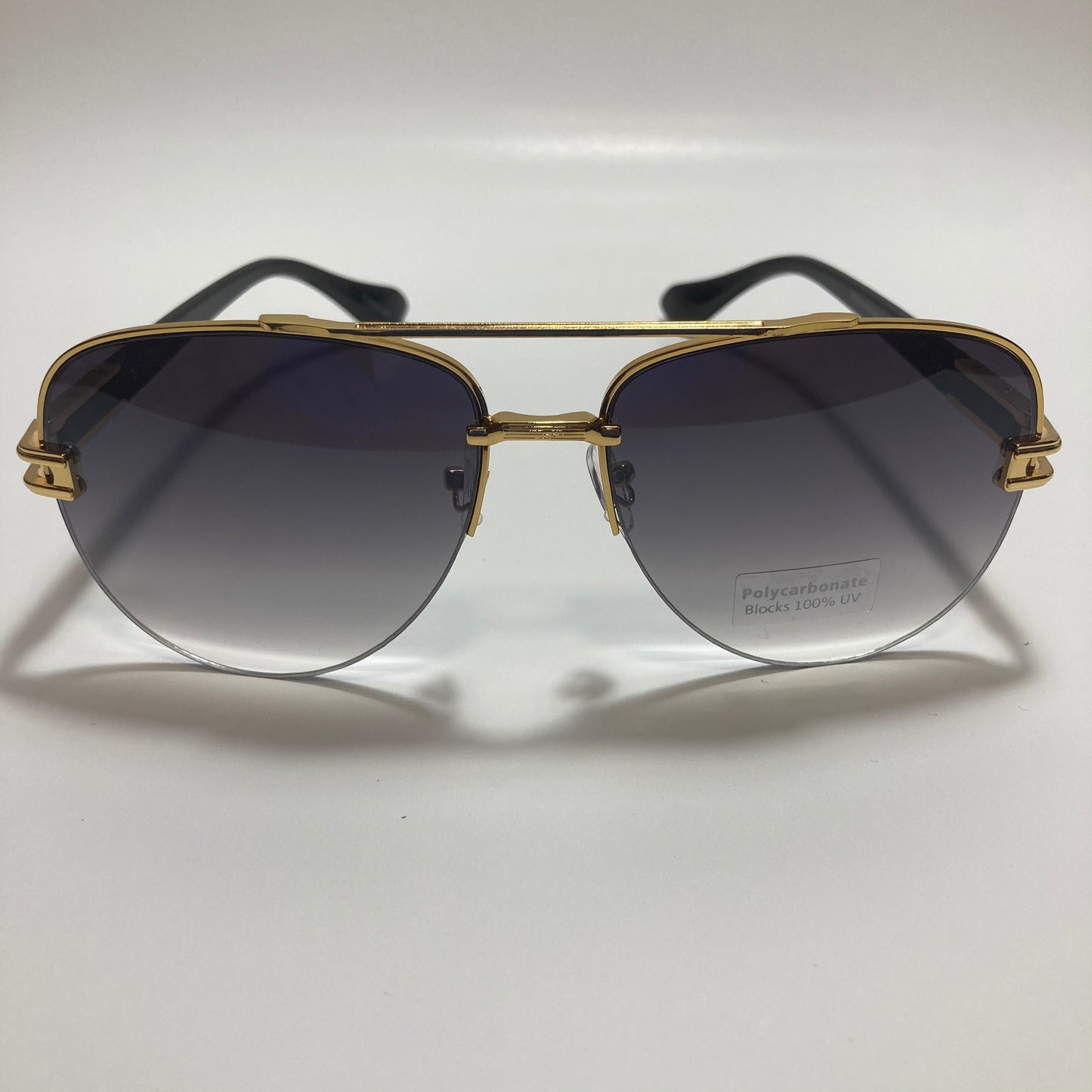 mens black and gold aviator sunglasses
