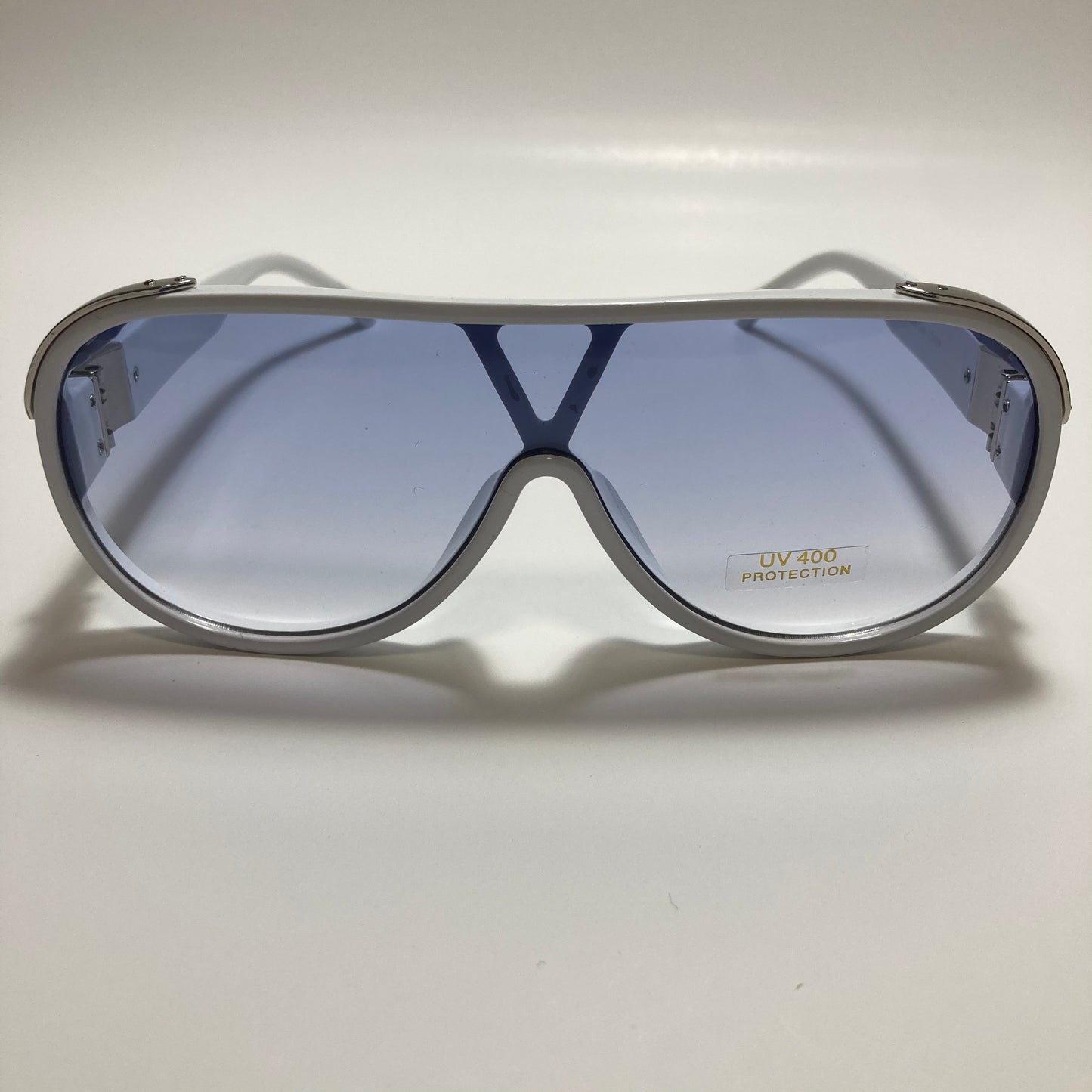 mens and womens white and blue aviator sunglasses