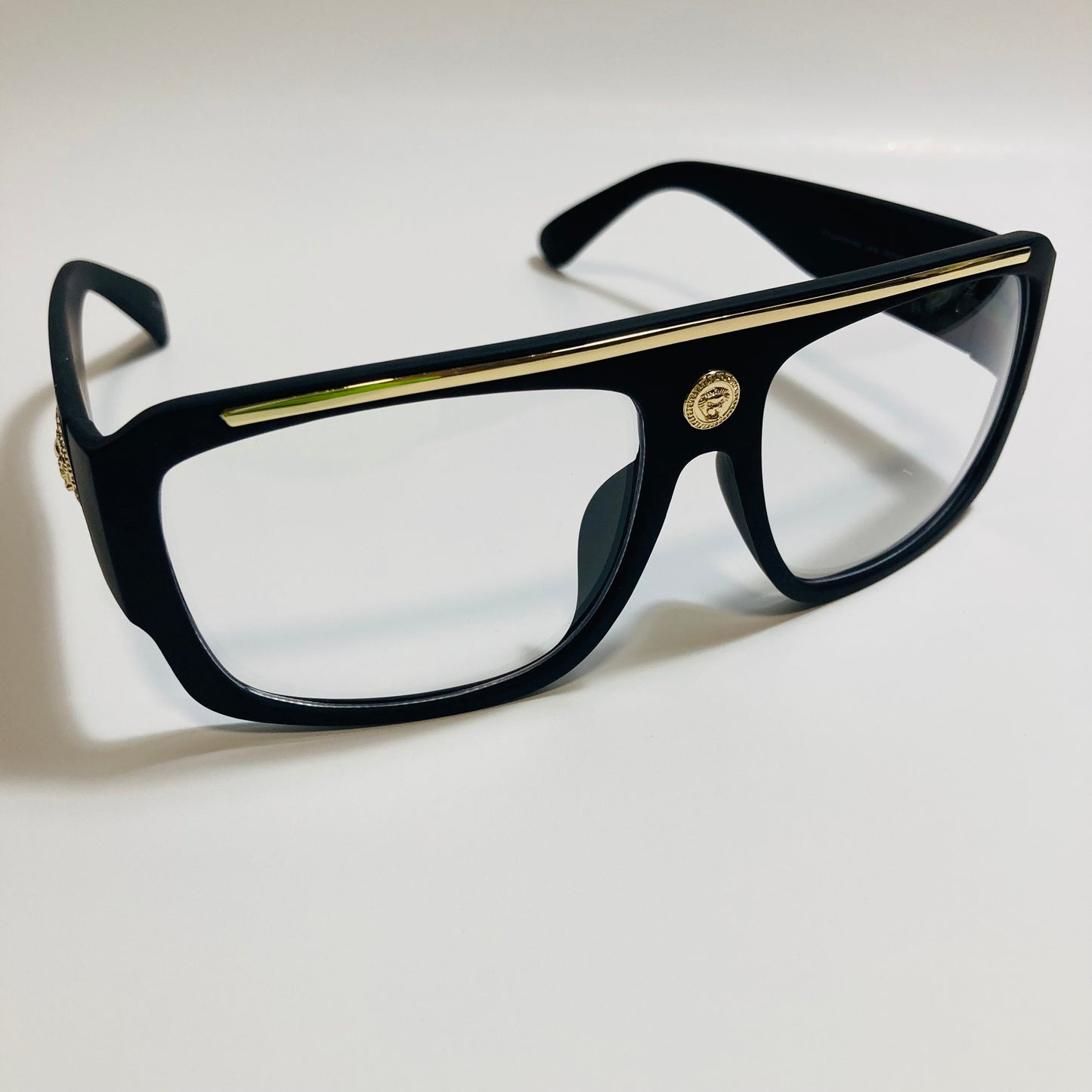 mens and womens black square italian fake glasses