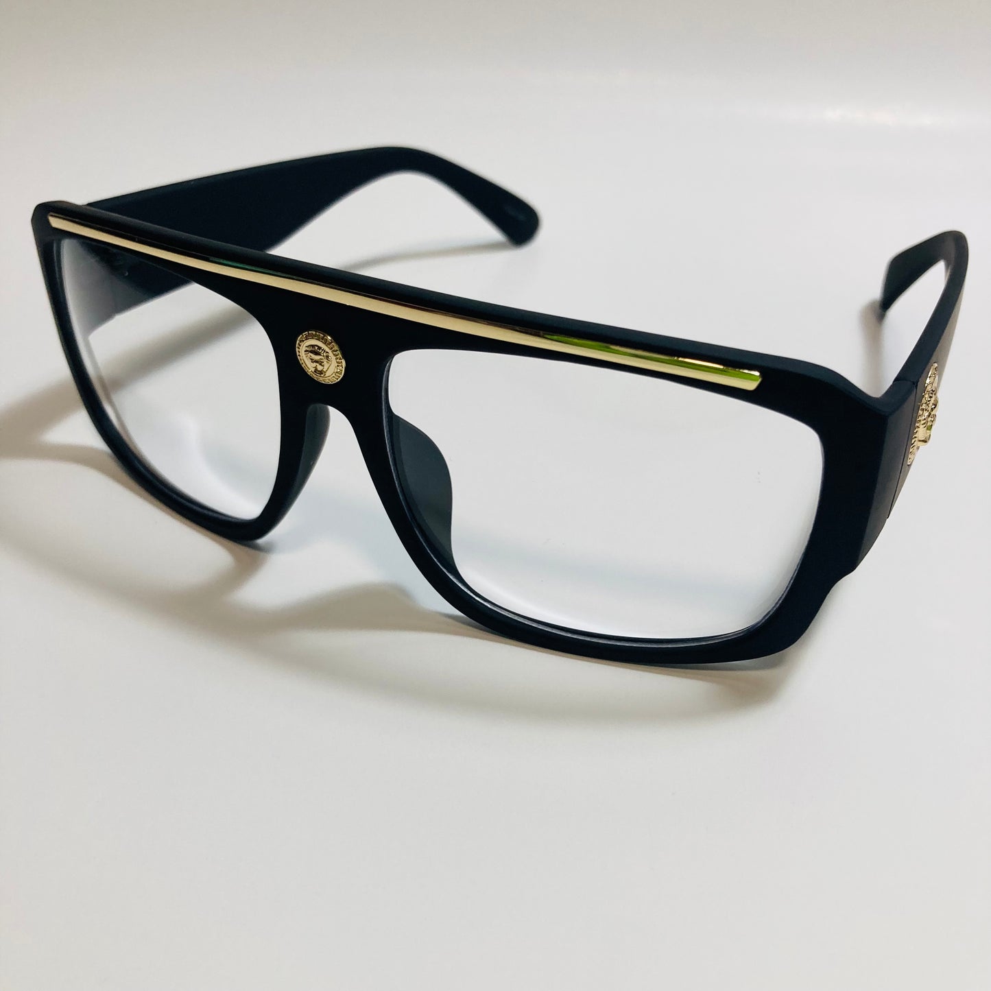 mens and womens black square italian fake glasses