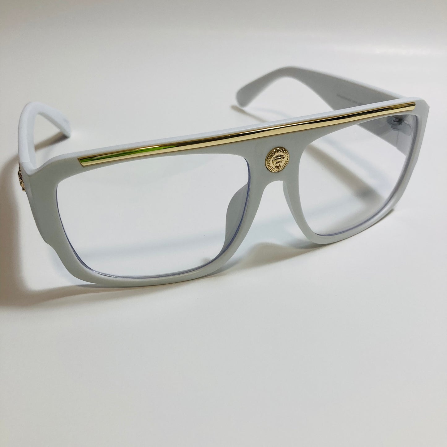 mens and womens white square italian fake glasses