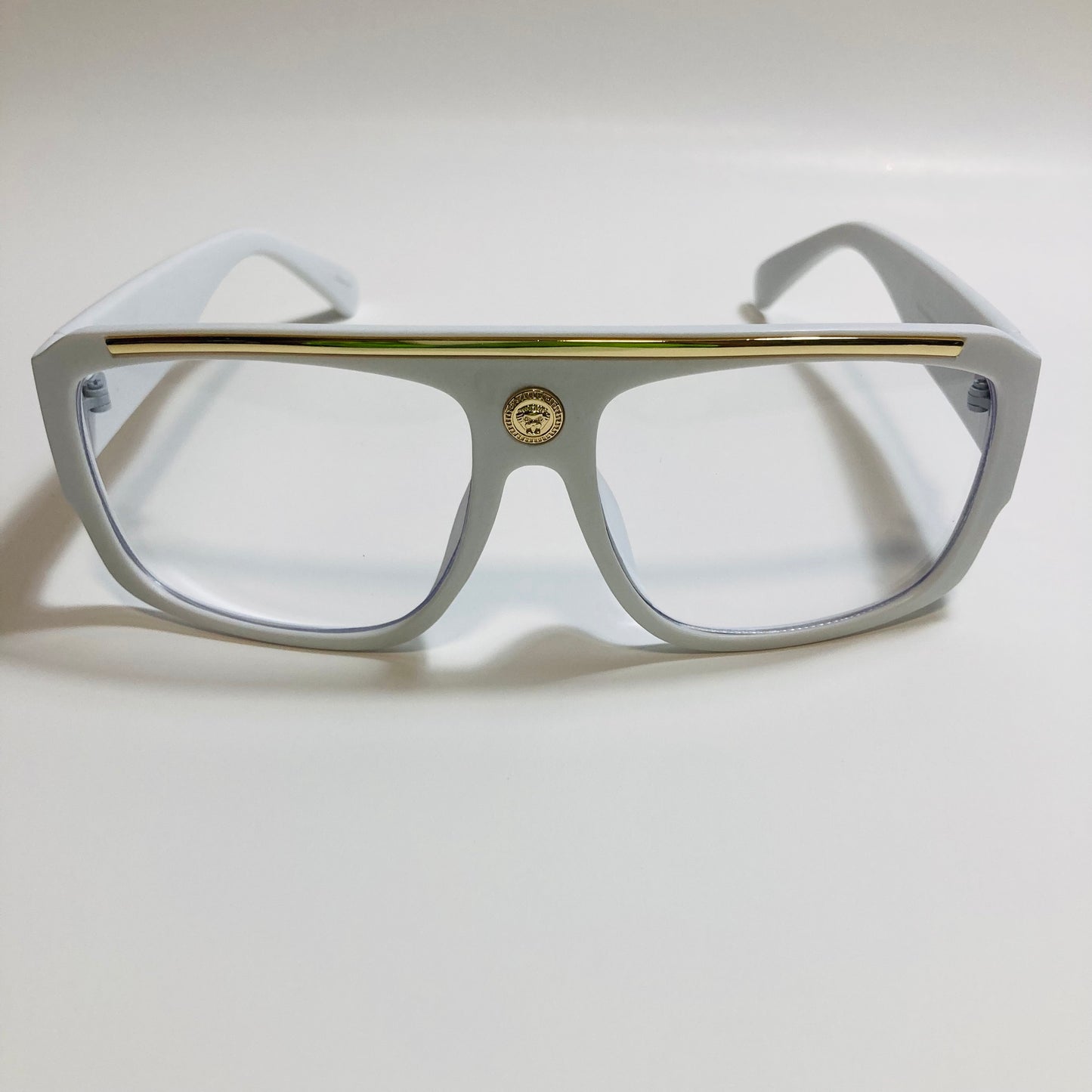 mens and womens white square italian fake glasses