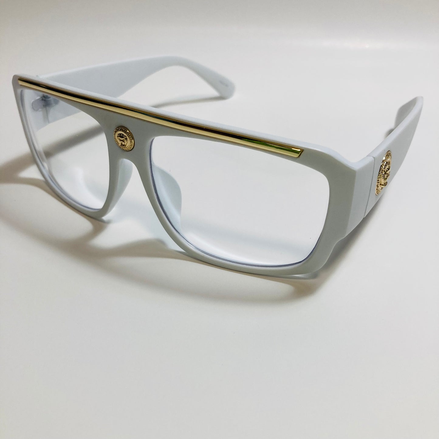 mens and womens white square italian fake glasses