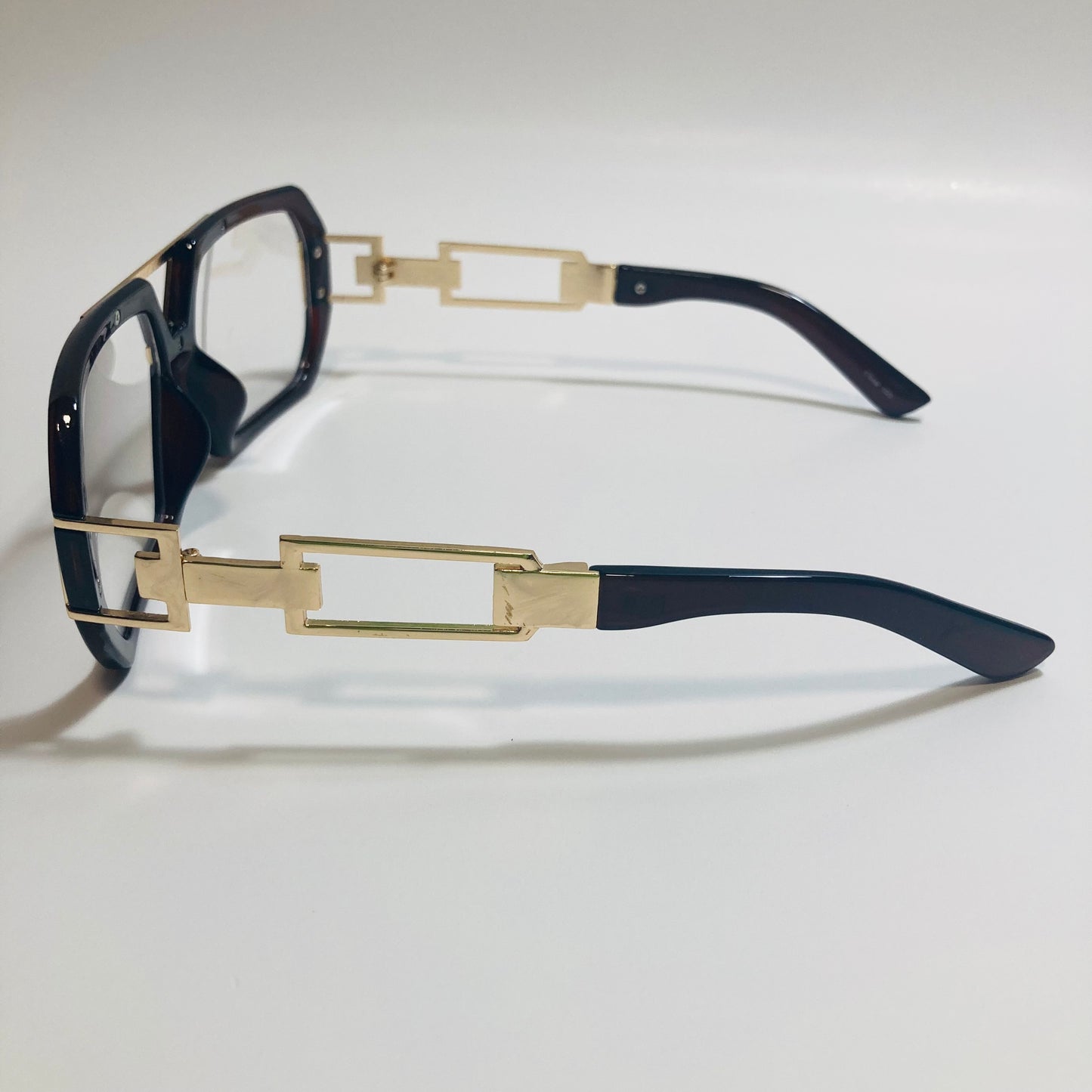 mens and womens brown and gold gazelle glasses