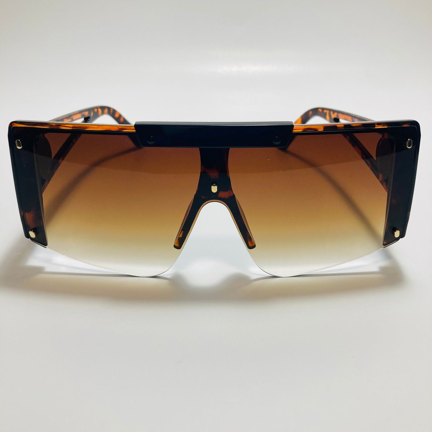 womens brown oversize shield sunglasses