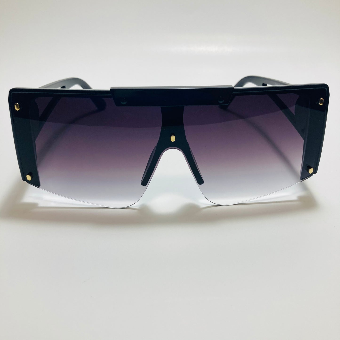 womens black oversize shield sunglasses