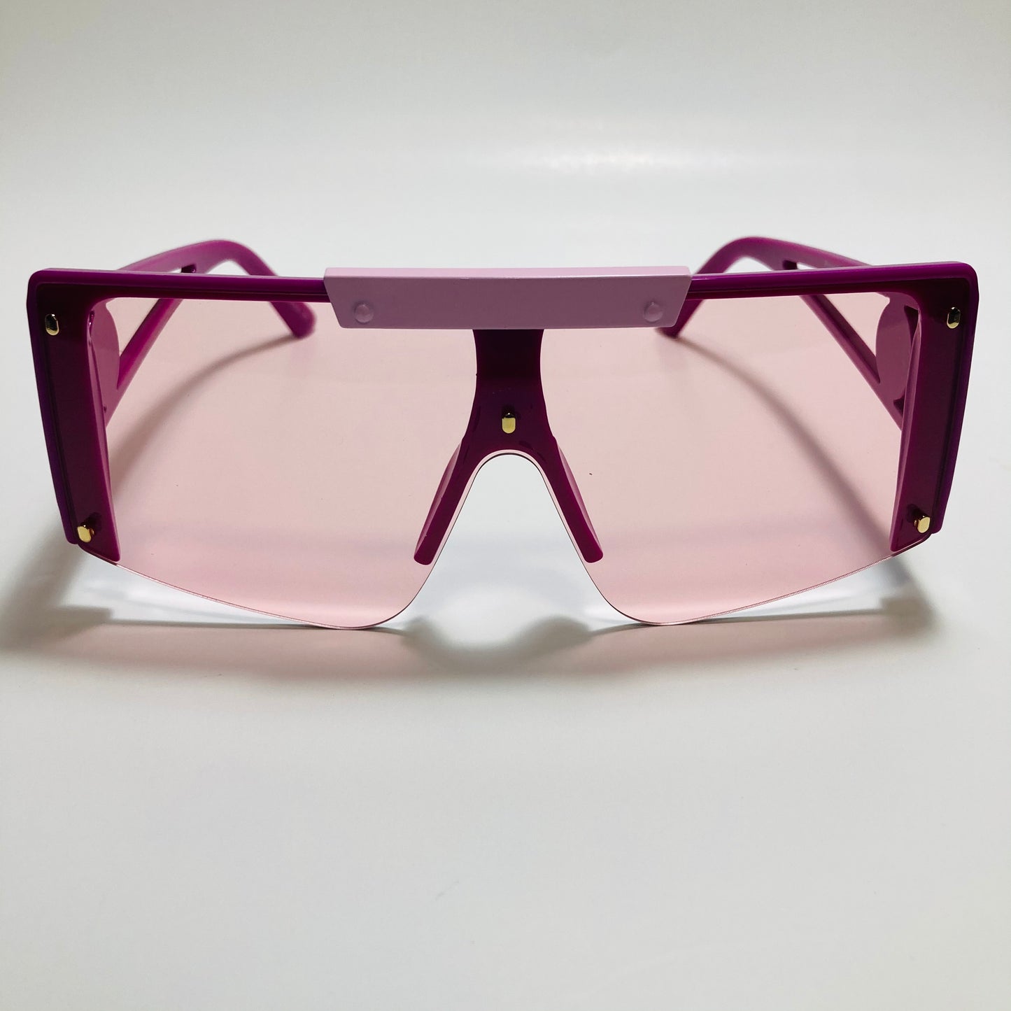 womens pink oversize shield sunglasses