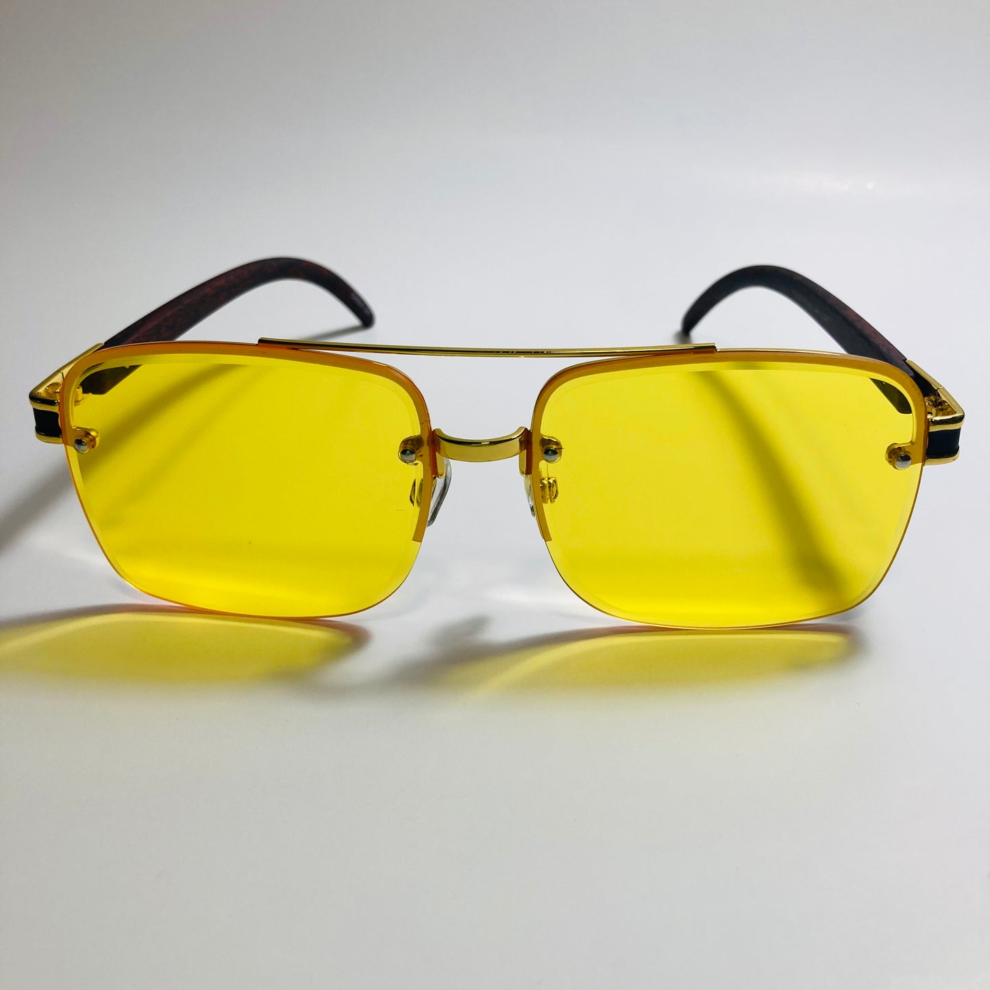 mens and womens yellow and gold aviator sunglasses
