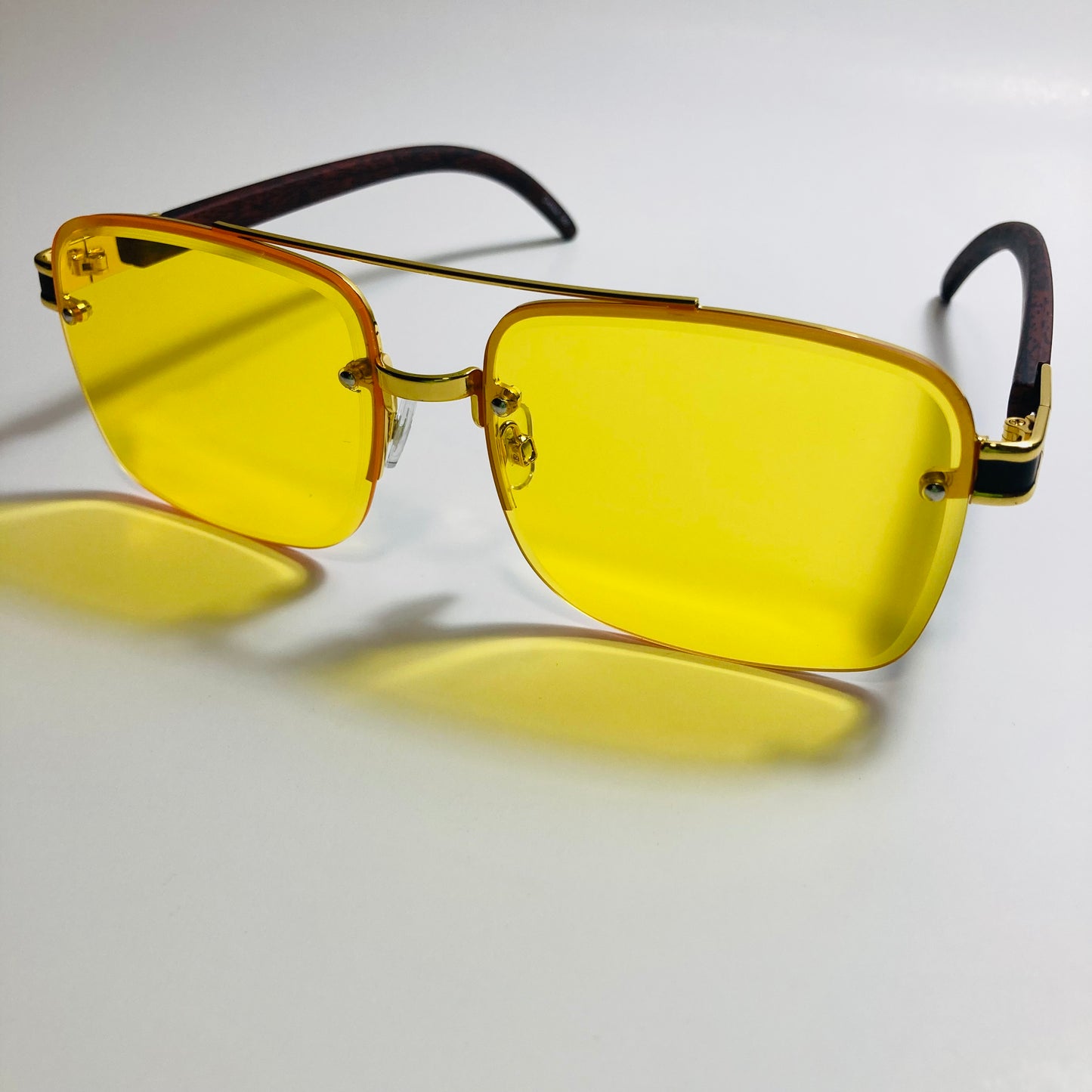 mens and womens yellow and gold aviator sunglasses