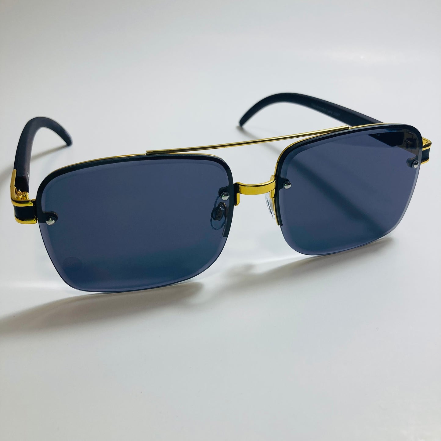 mens and womens black and gold aviator sunglasses