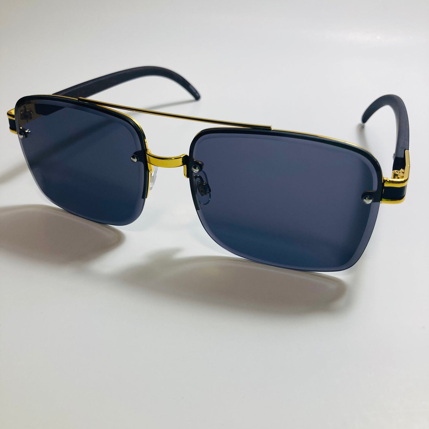 mens and womens black and gold aviator sunglasses