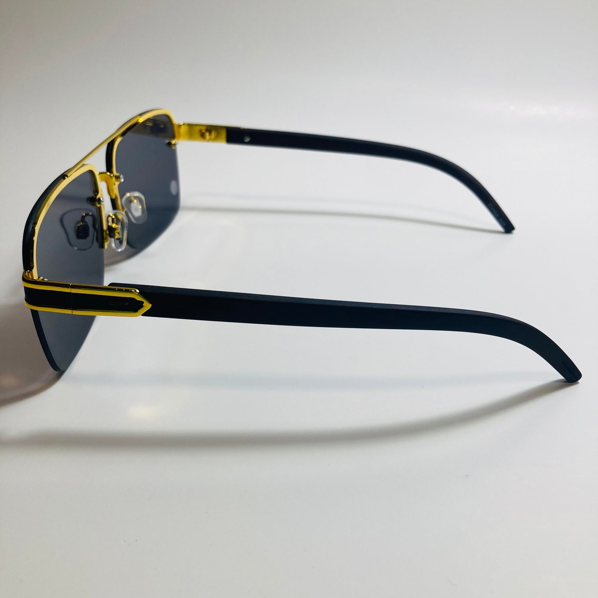 mens and womens black and gold aviator sunglasses