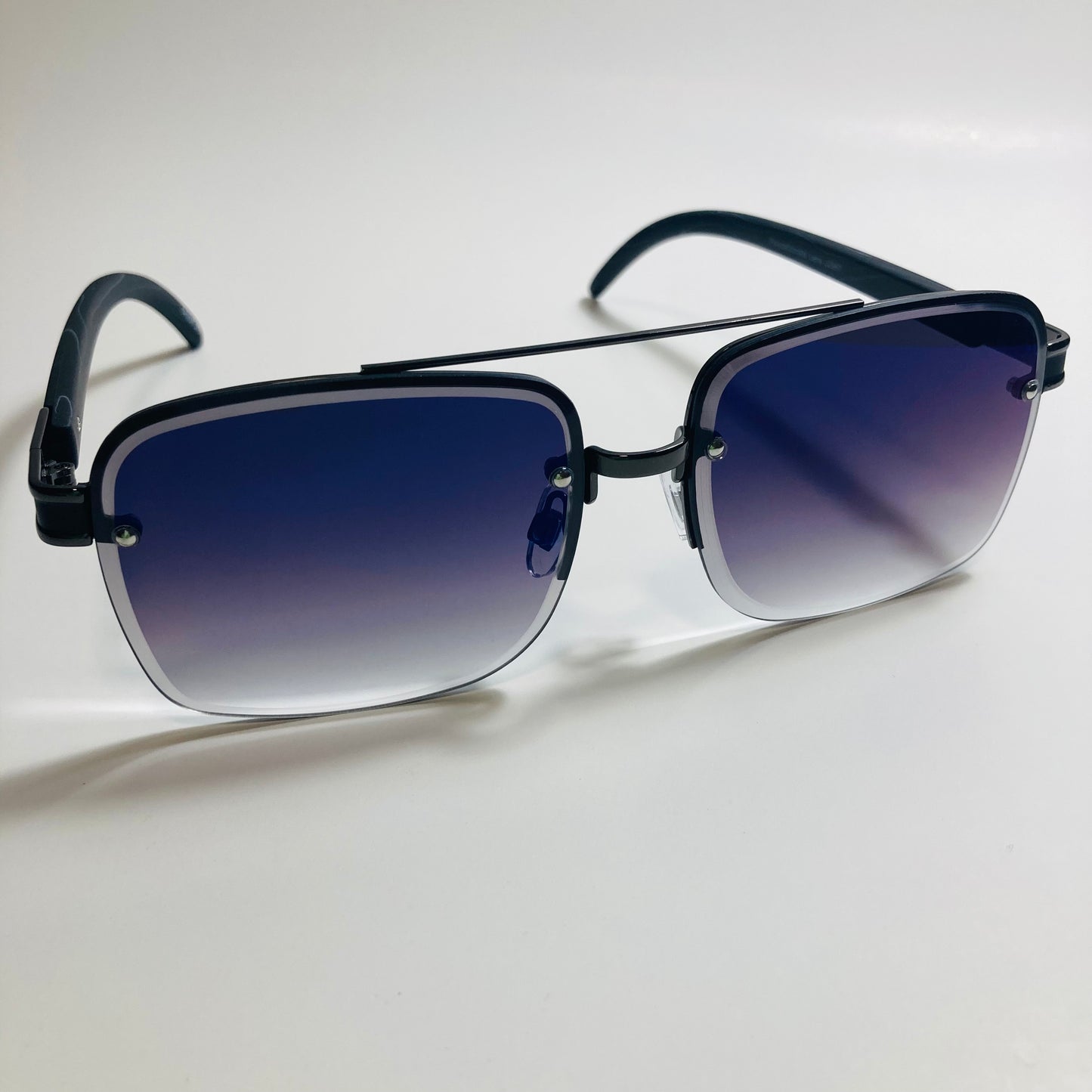 mens and womens blue and black mirrored aviator sunglasses