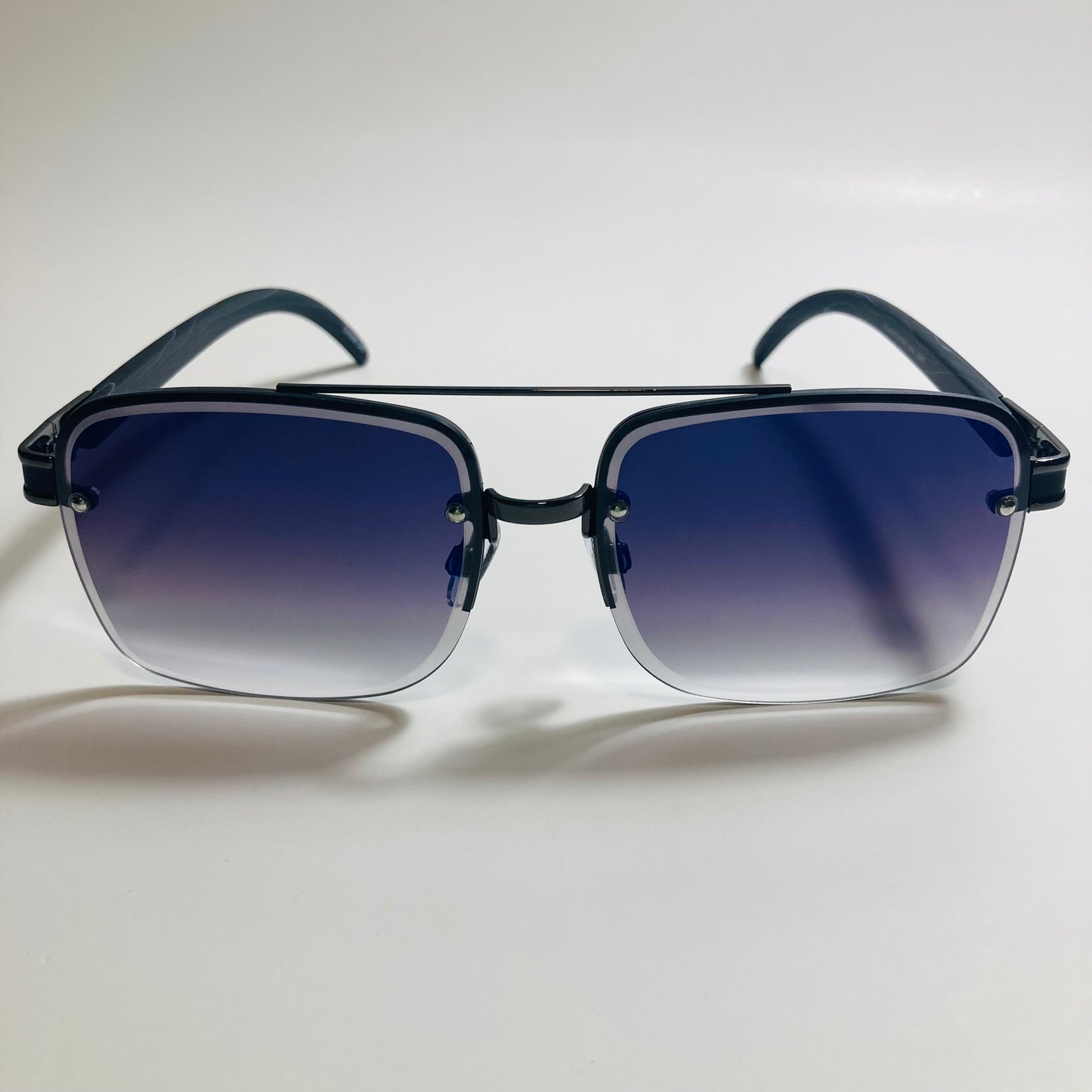 mens and womens blue and black mirrored aviator sunglasses