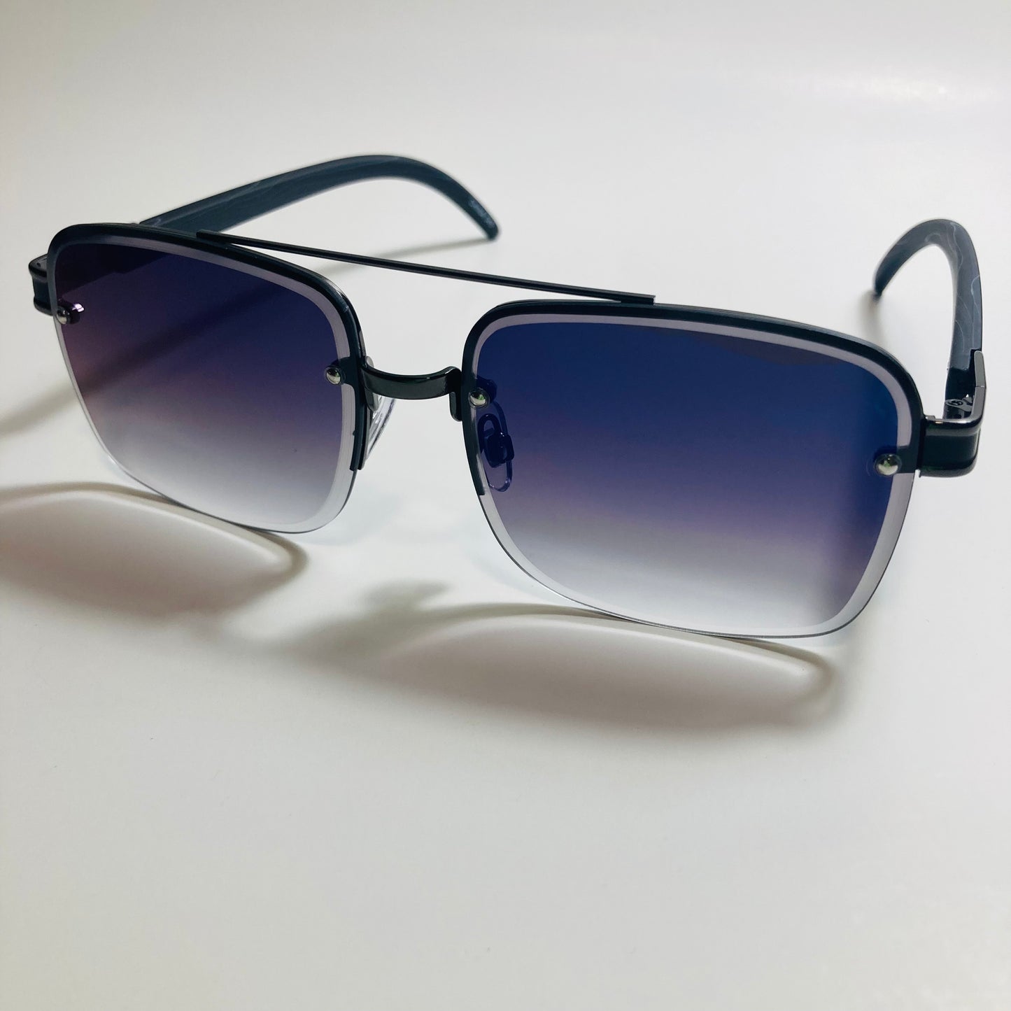 mens and womens blue and black mirrored aviator sunglasses
