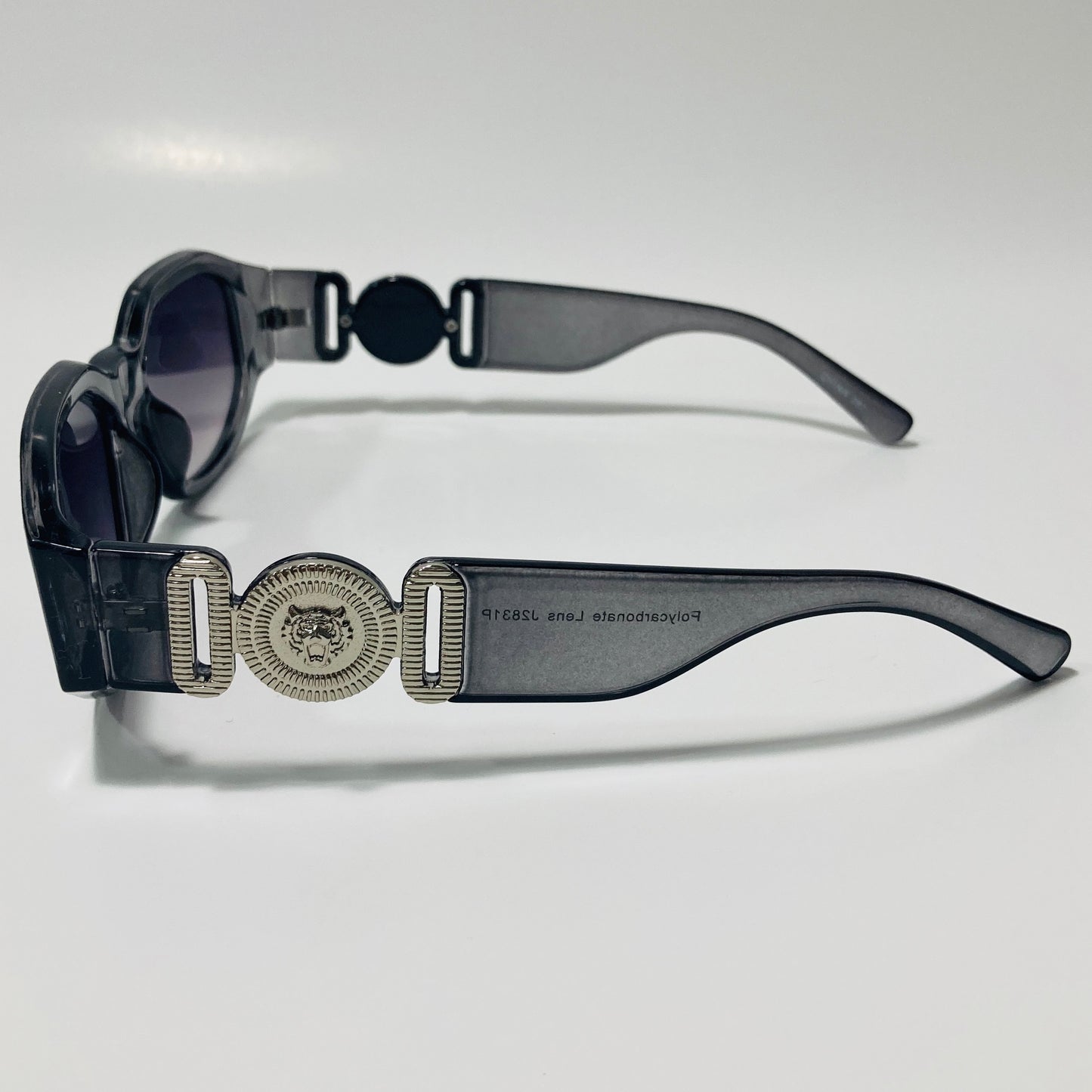 mens and womens gray and silver biggie sunglasses