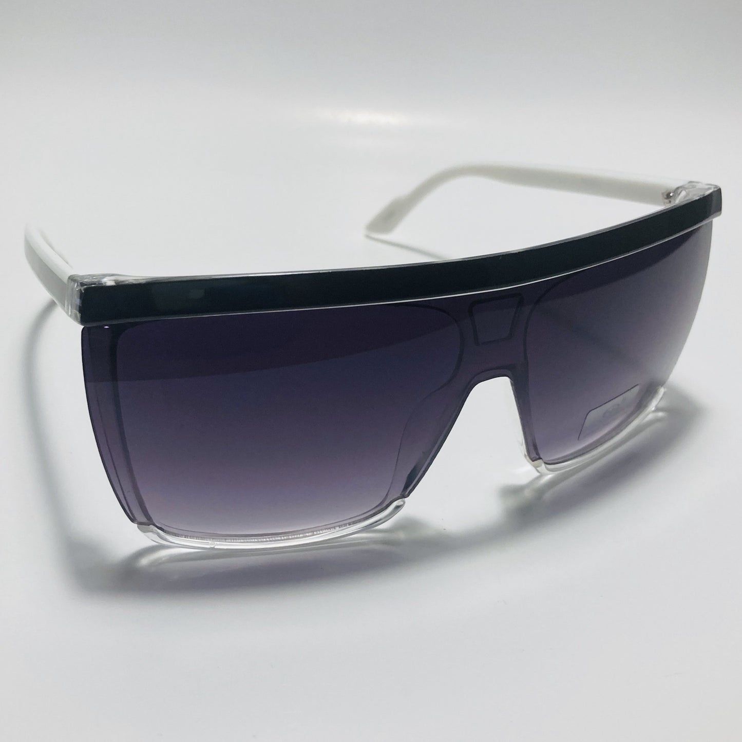 mens and womens white and black shield sunglasses