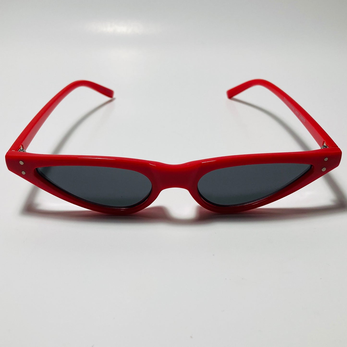 womens red skinny cat eye sunglasses