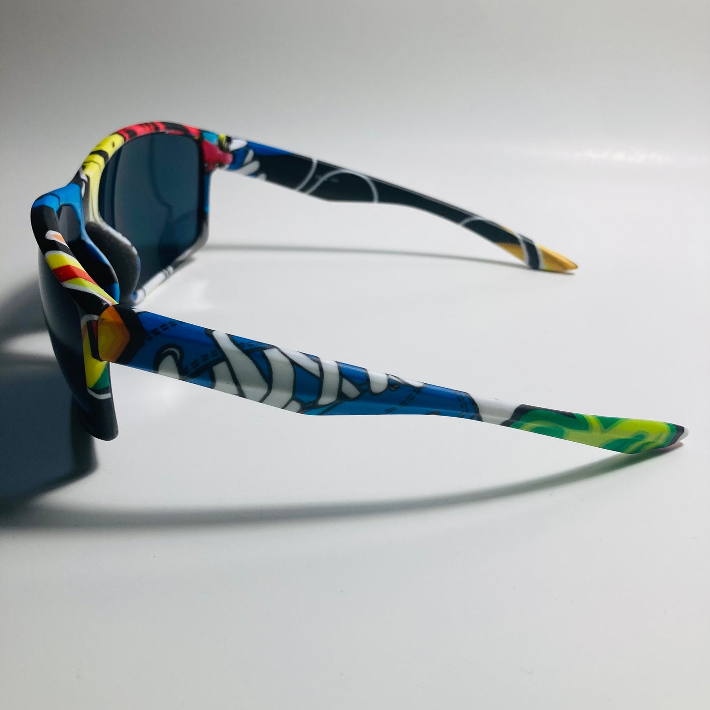 mens comic and black wrap around sunglasses
