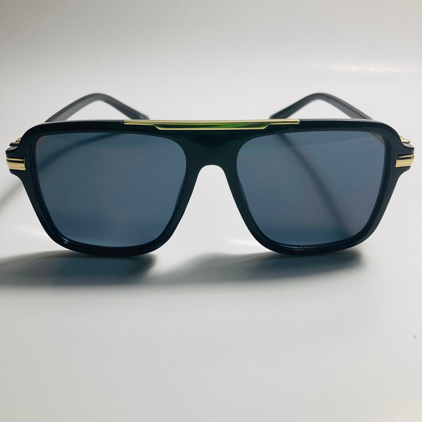 mens and womens black and gold aviator sunglasses