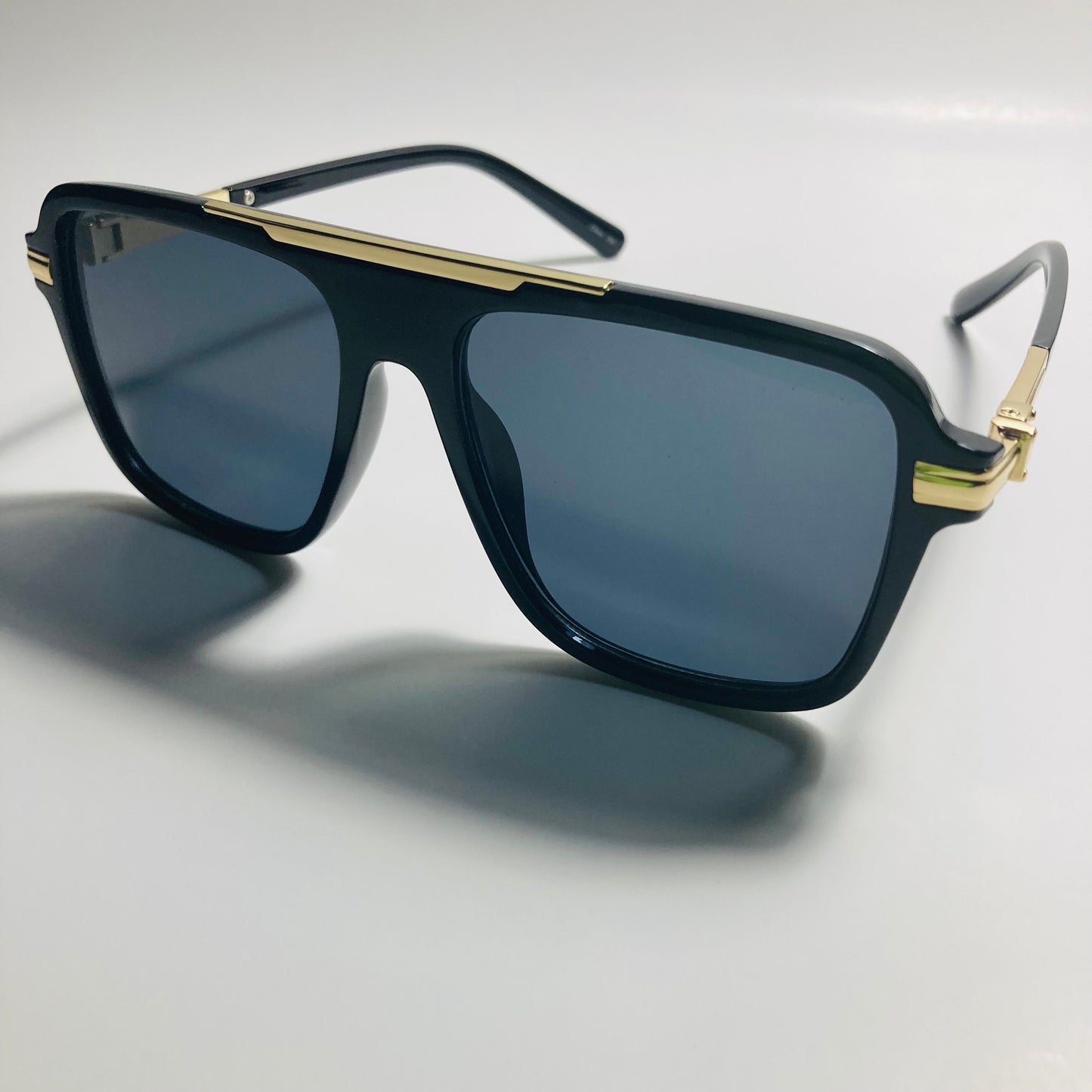 mens and womens black and gold aviator sunglasses