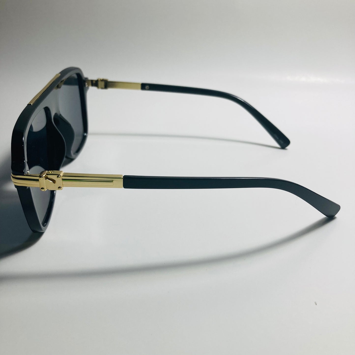 mens and womens black and gold aviator sunglasses