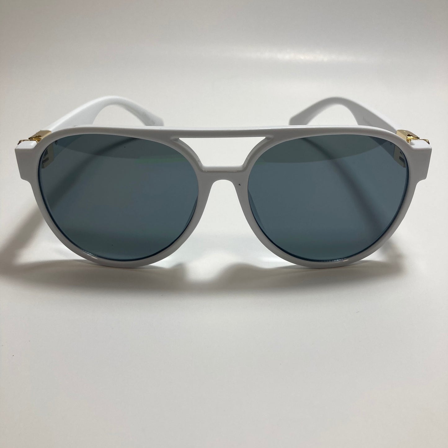 mens and womens white and black aviator sunglasses