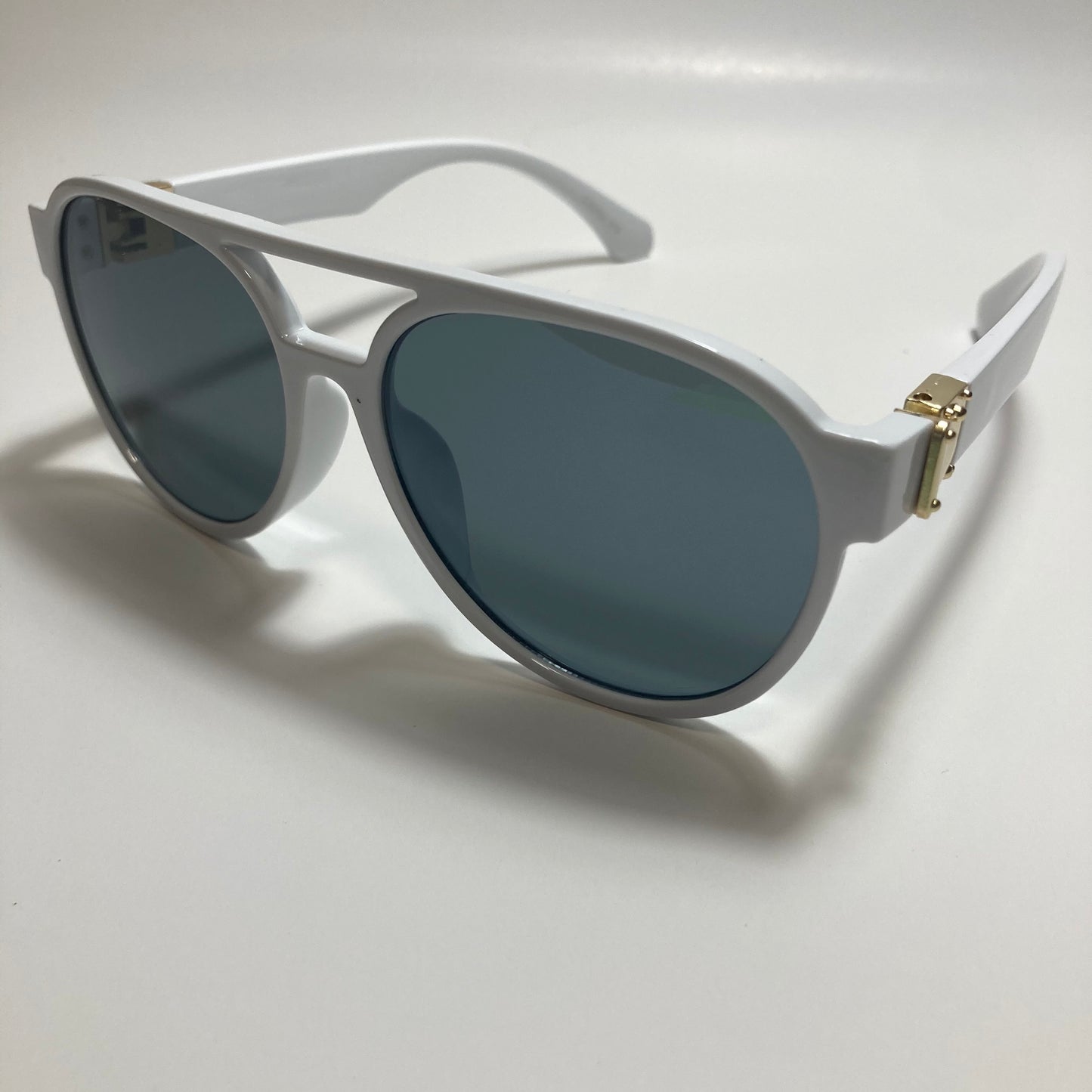 mens and womens white and black aviator sunglasses