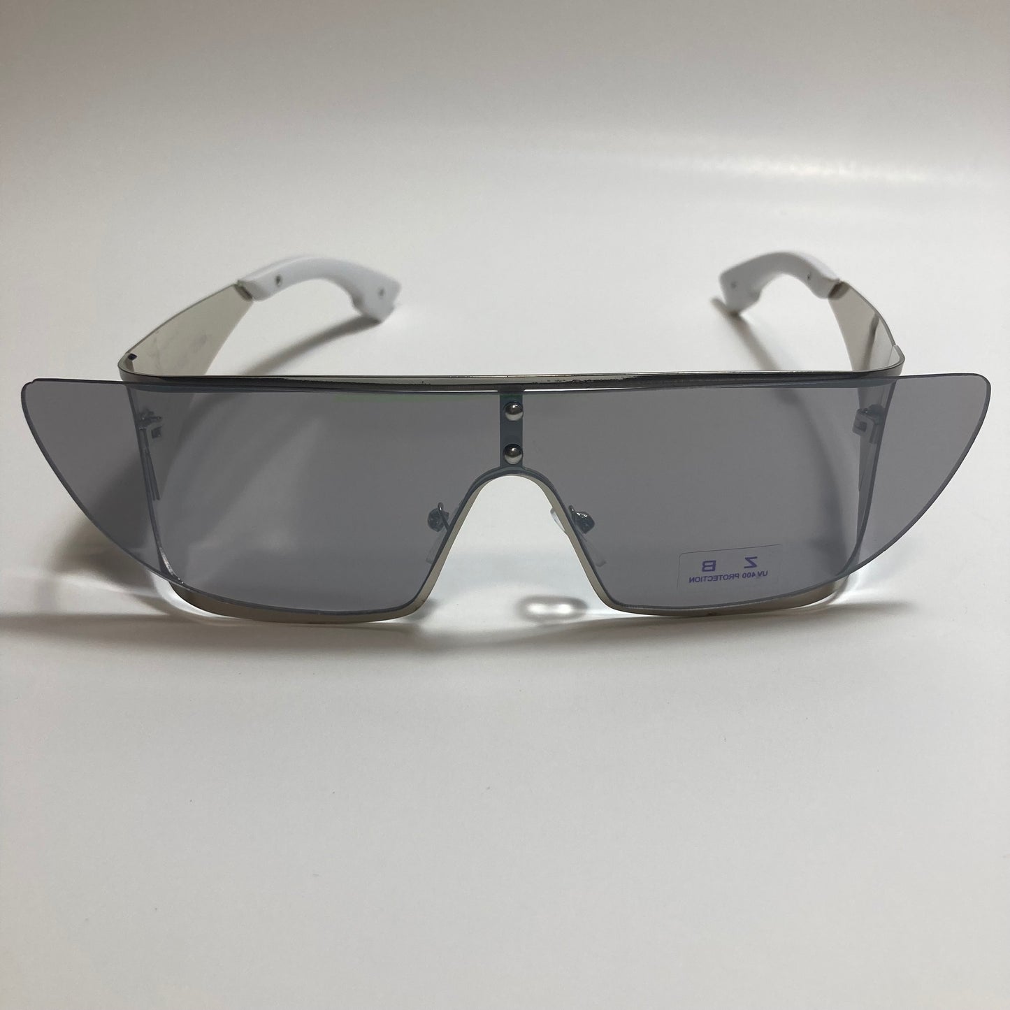 silver and gray futuristic sunglasses