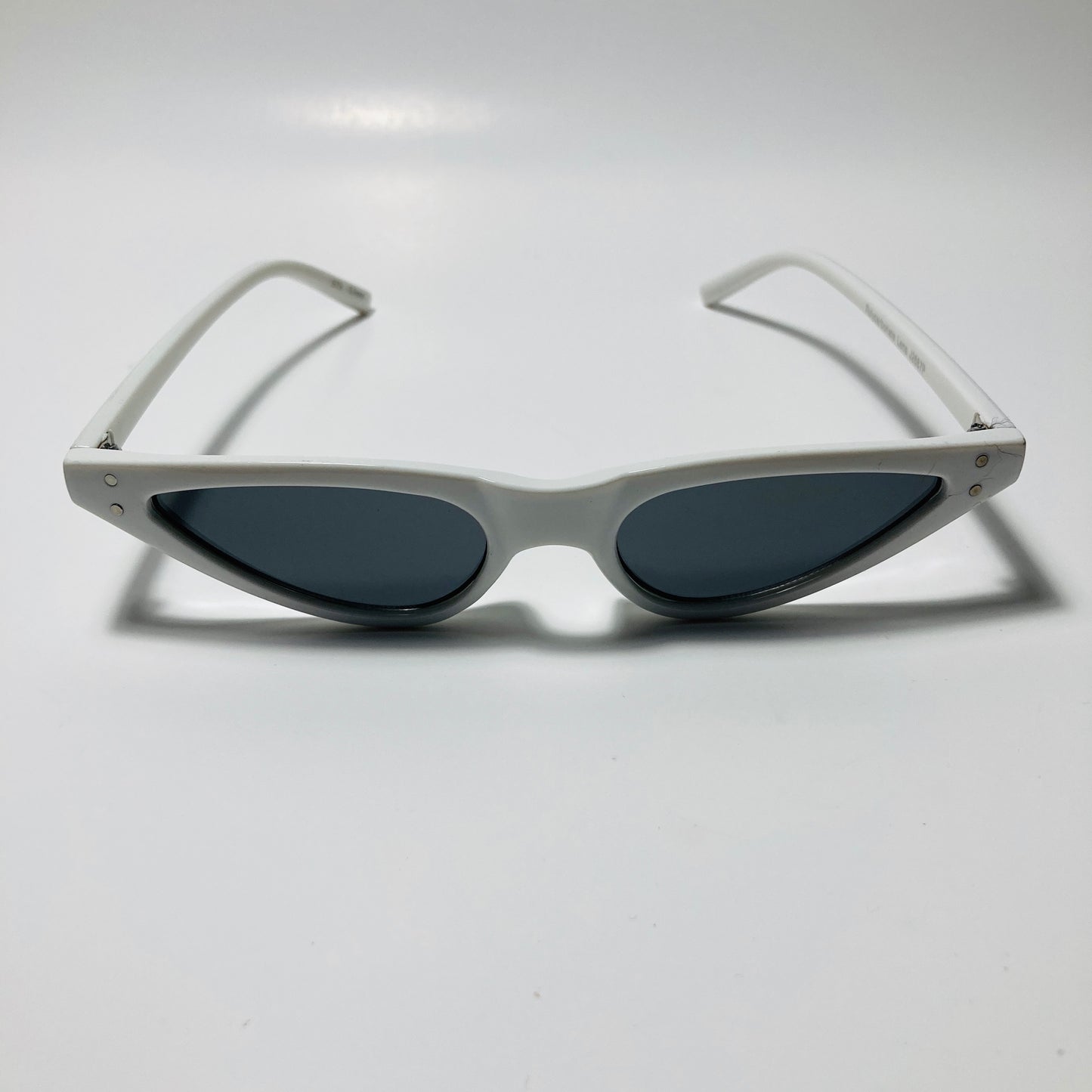 womens white and black skinny cat eye sunglasses