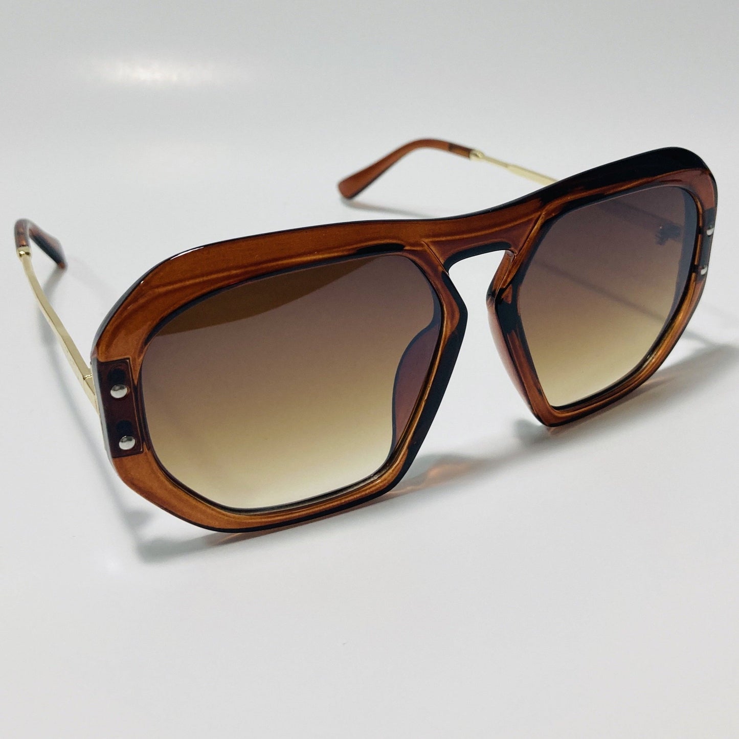 womens brown and gold oversize sunglasses