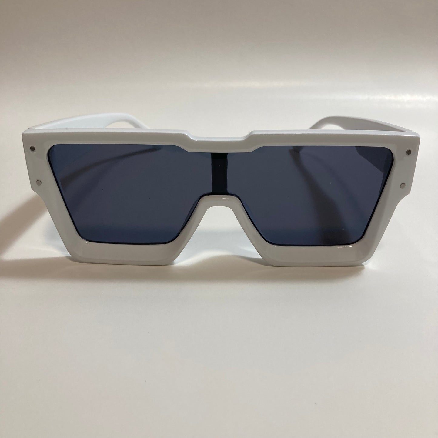 mens and womens black and white oversize square sunglasses
