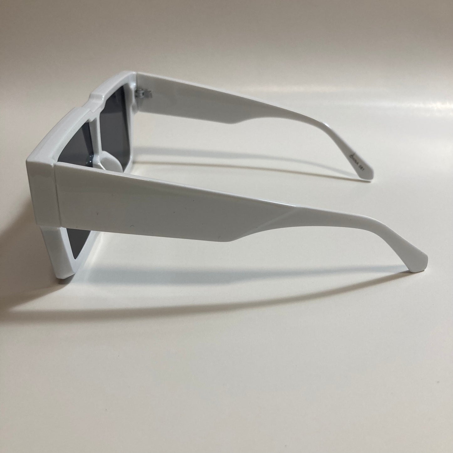 mens and womens black and white oversize square sunglasses