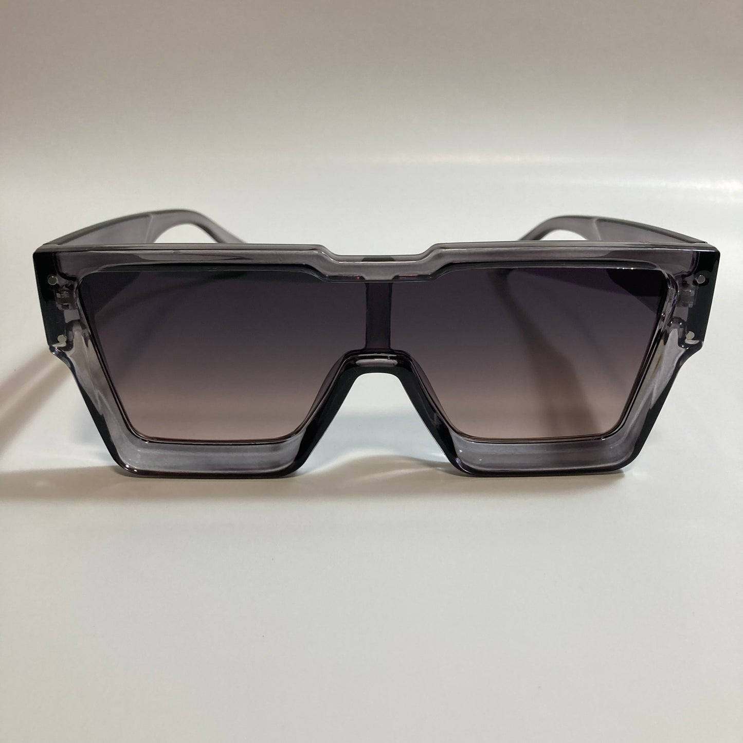 mens and womens gray oversize square sunglasses