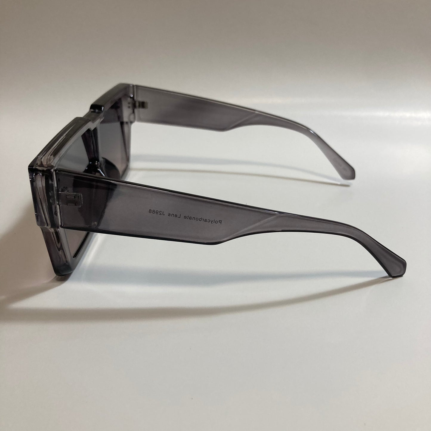 mens and womens gray oversize square sunglasses