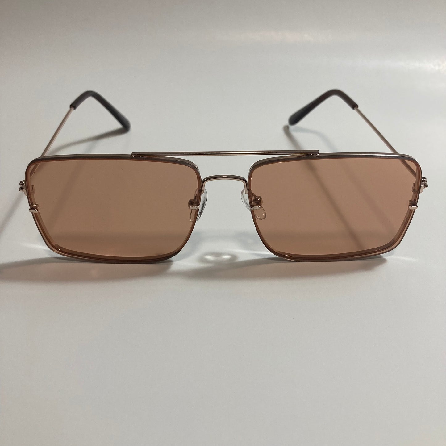 mens and womens brown and gold aviator sunglasses