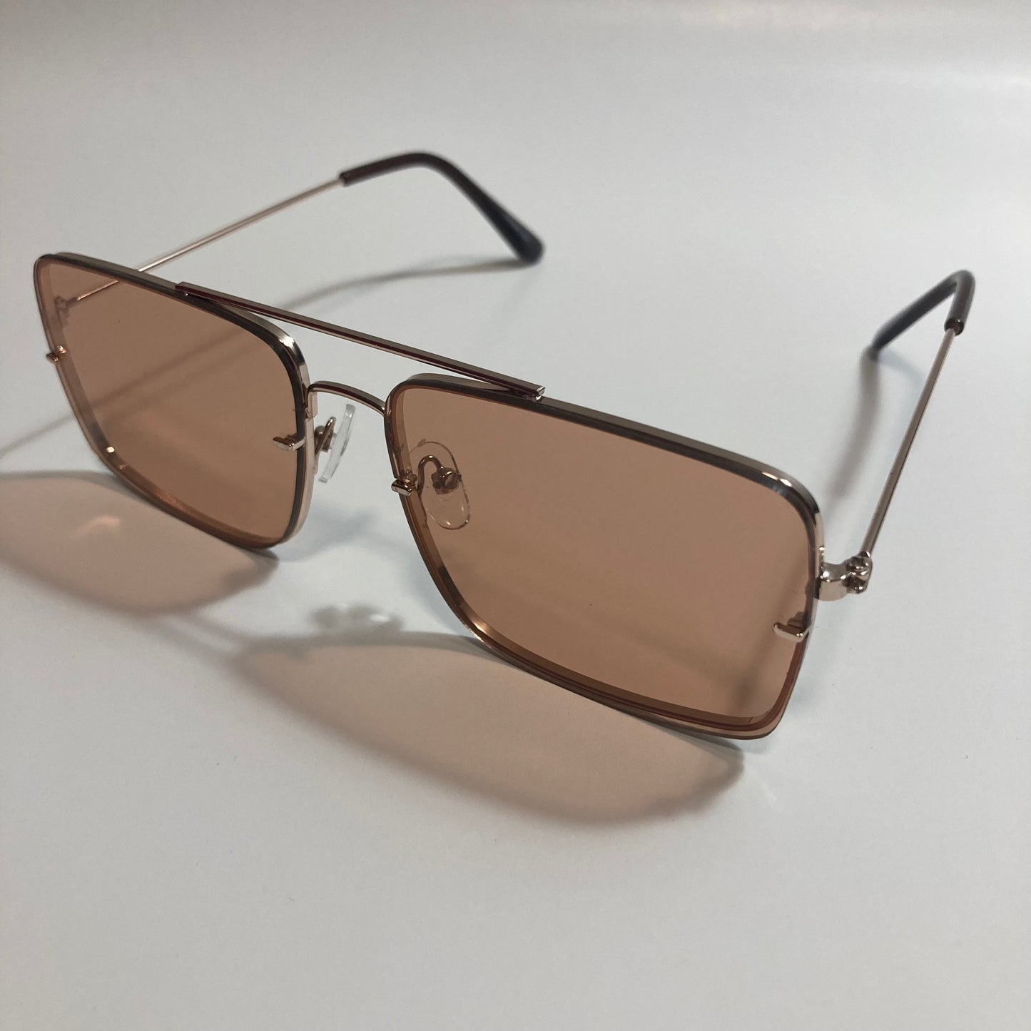 mens and womens brown and gold aviator sunglasses
