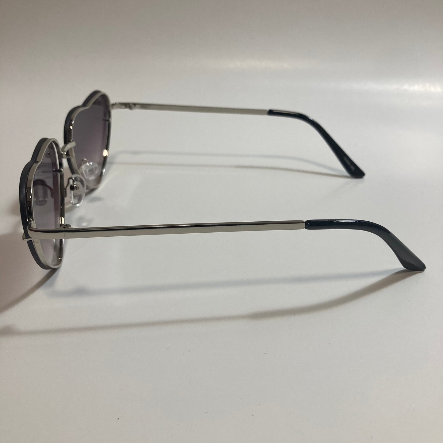 black and silver heart shape sunglasses