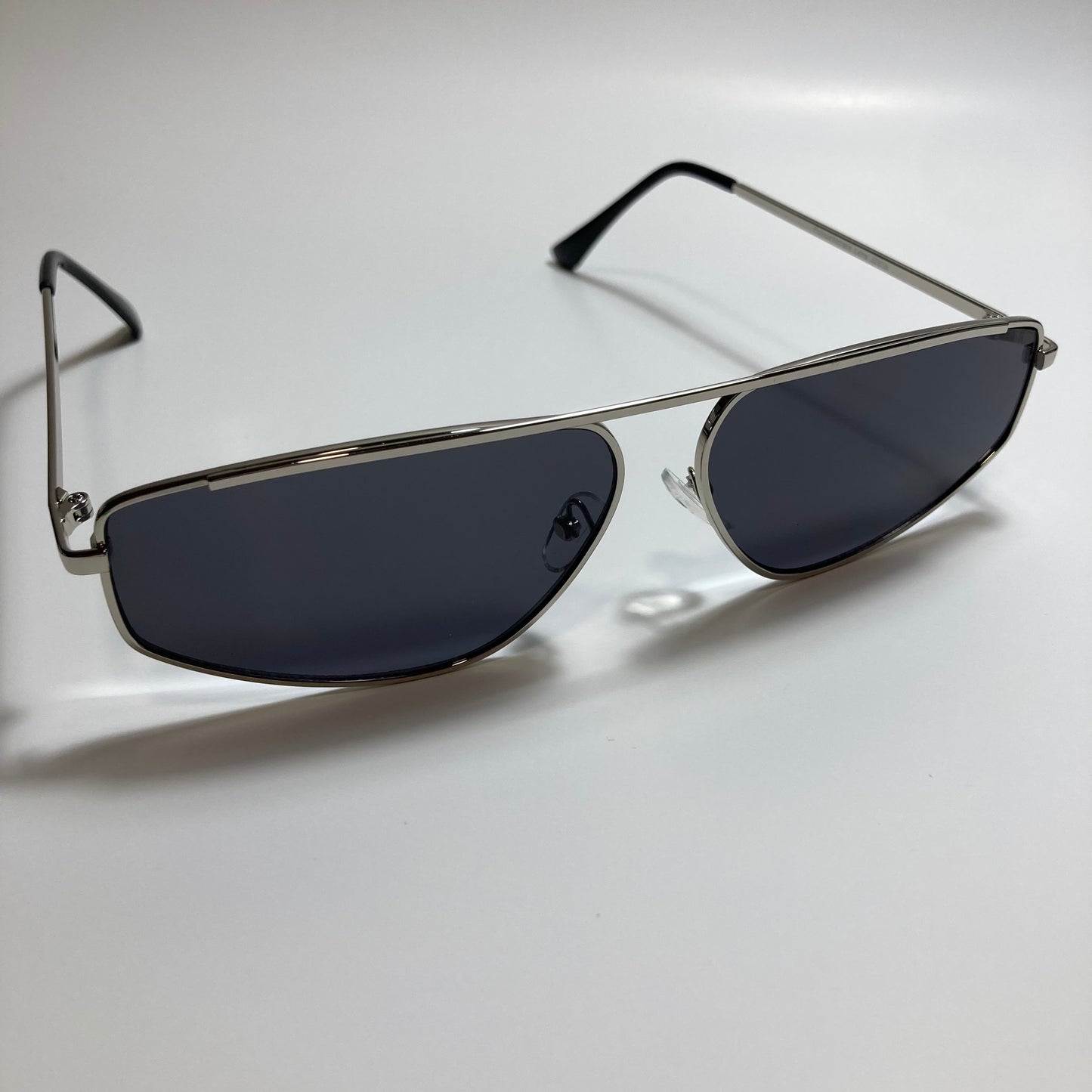 mens and womens black and silver futuristic sunglasses