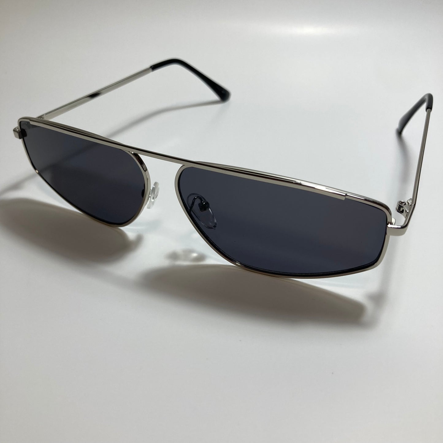 mens and womens black and silver futuristic sunglasses