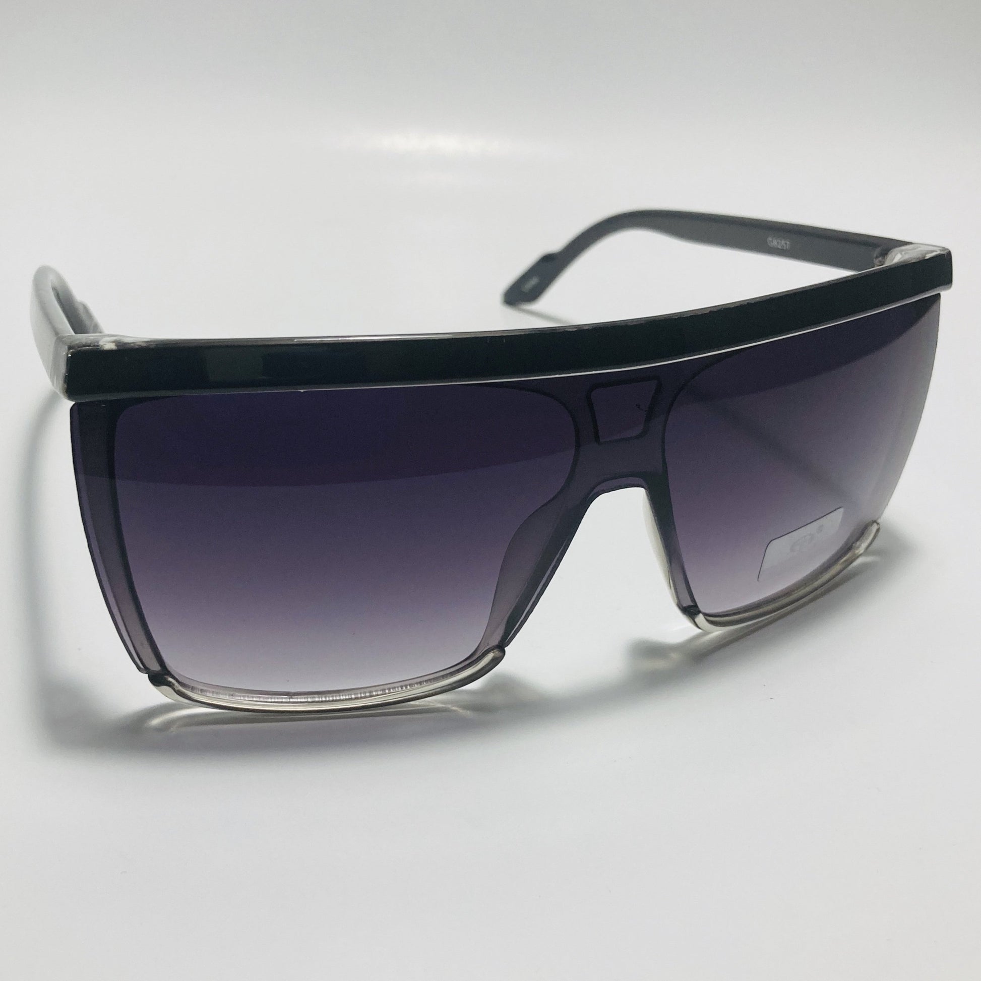 mens and womens black shield sunglasses