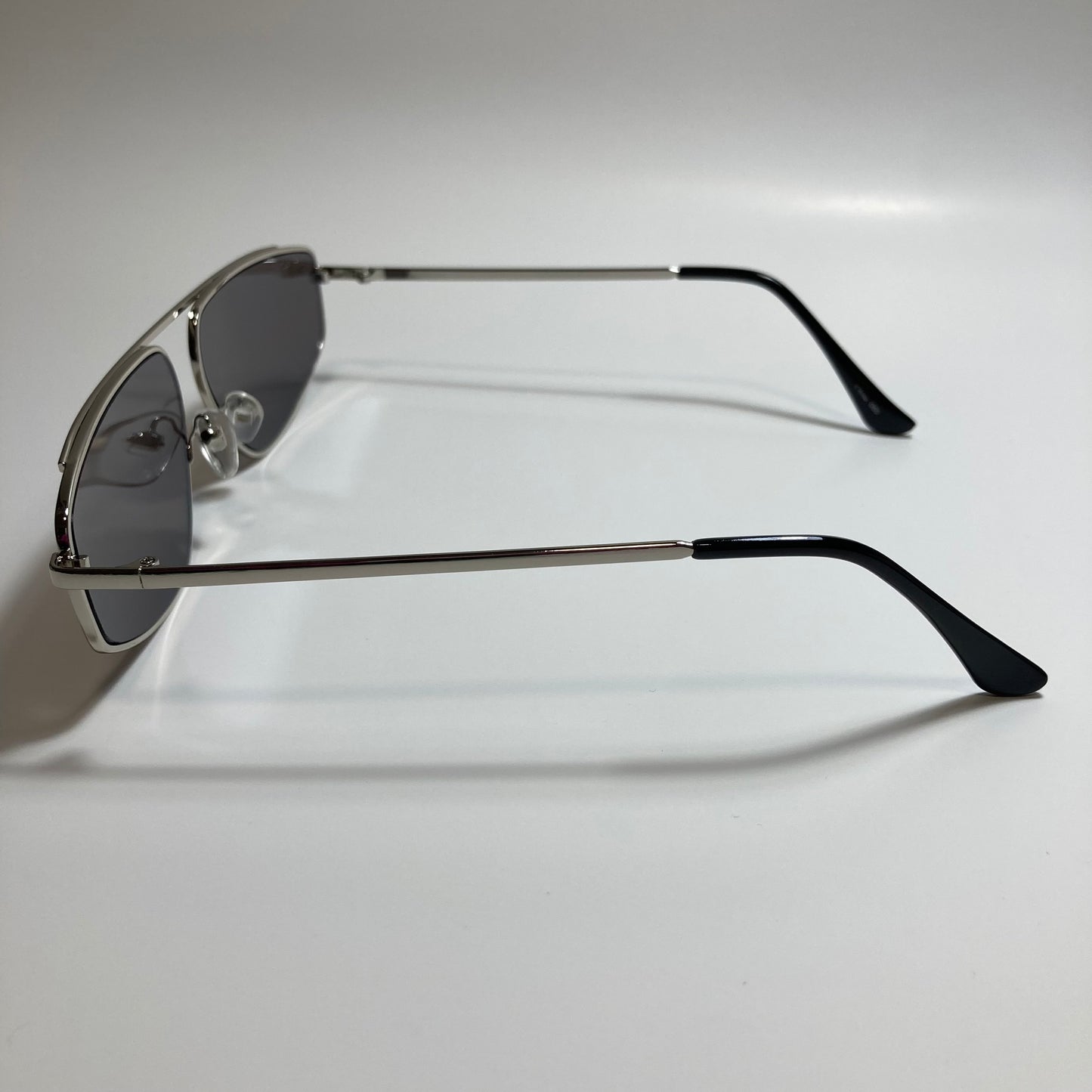 mens and womens gray and silver futuristic sunglasses
