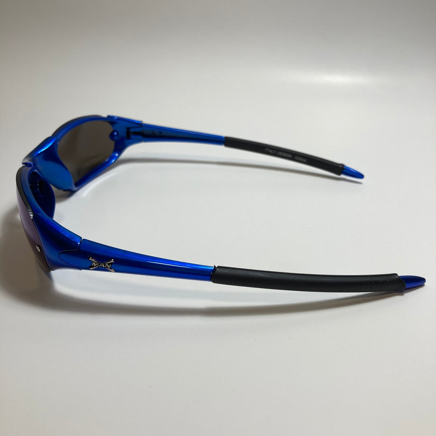 mens and womens blue wrap around sunglasses