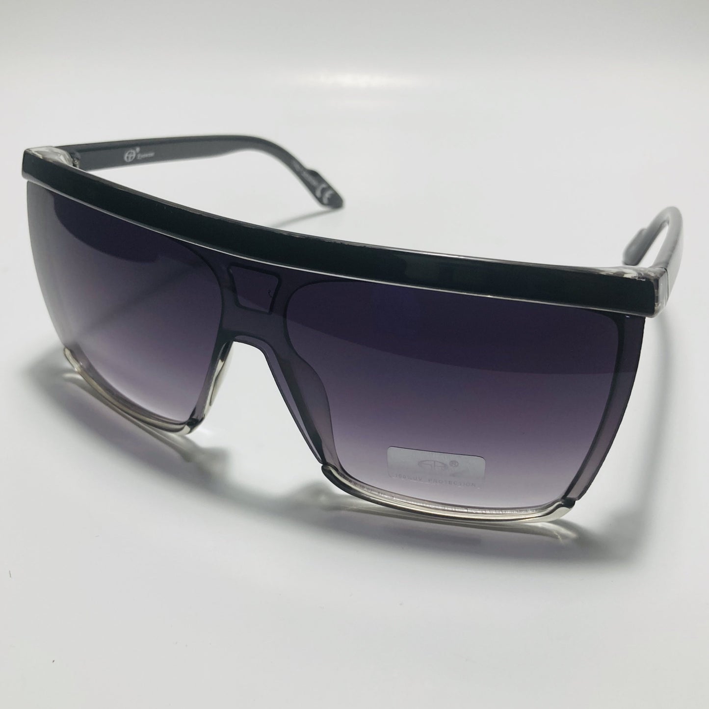mens and womens black shield sunglasses