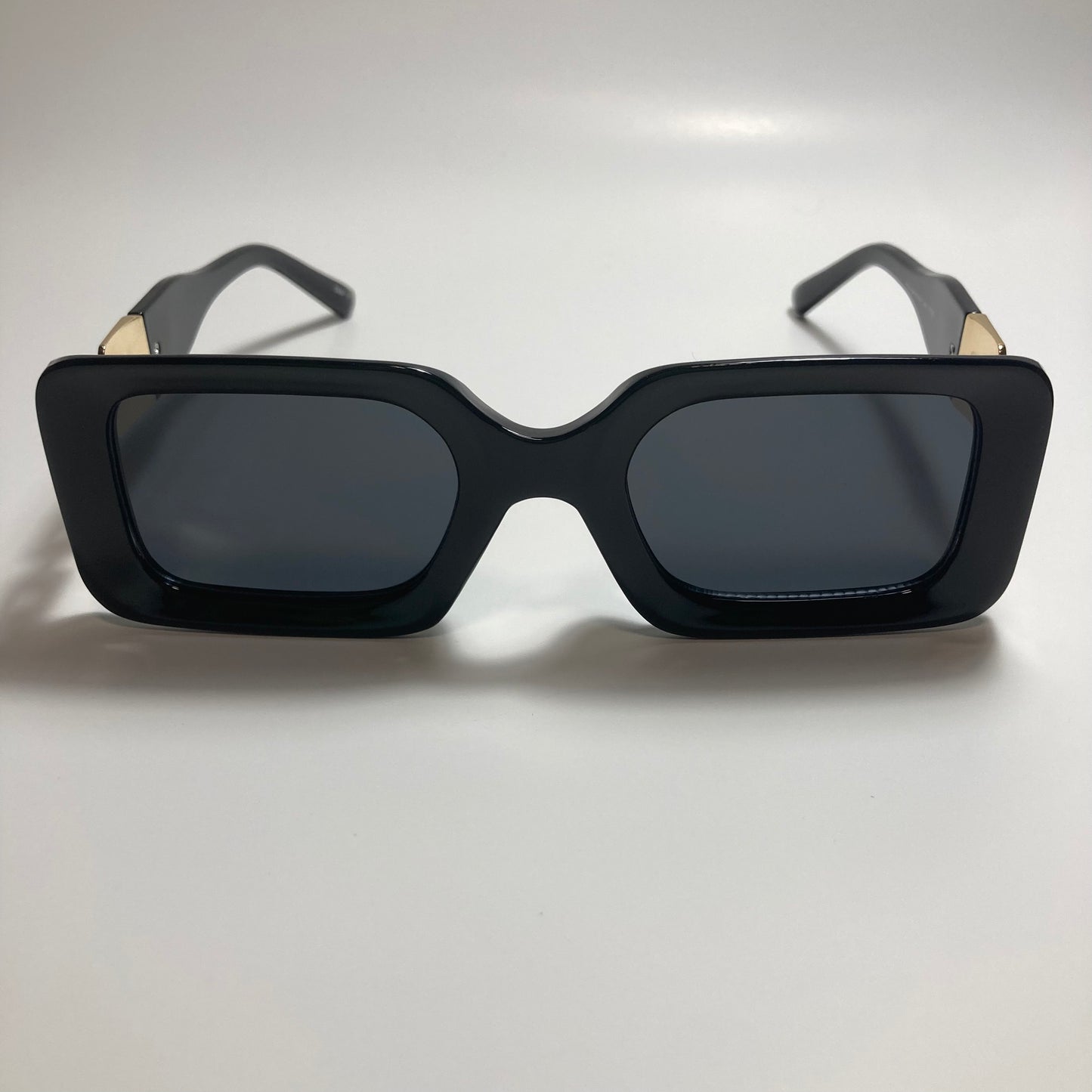 womens black and gold square sunglasses
