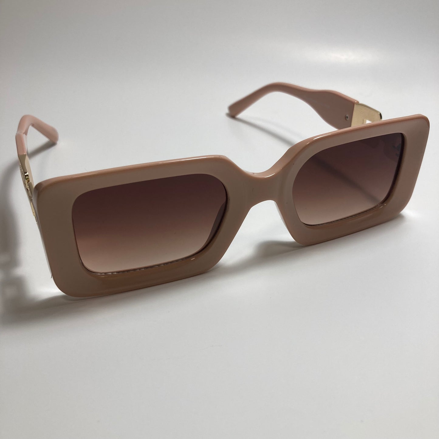 womens pink and gold square sunglasses