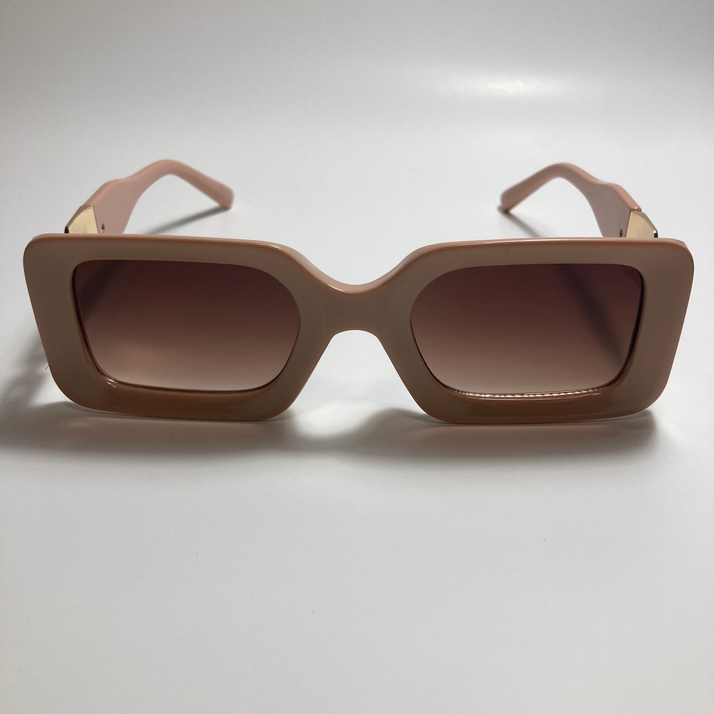 womens pink and gold square sunglasses