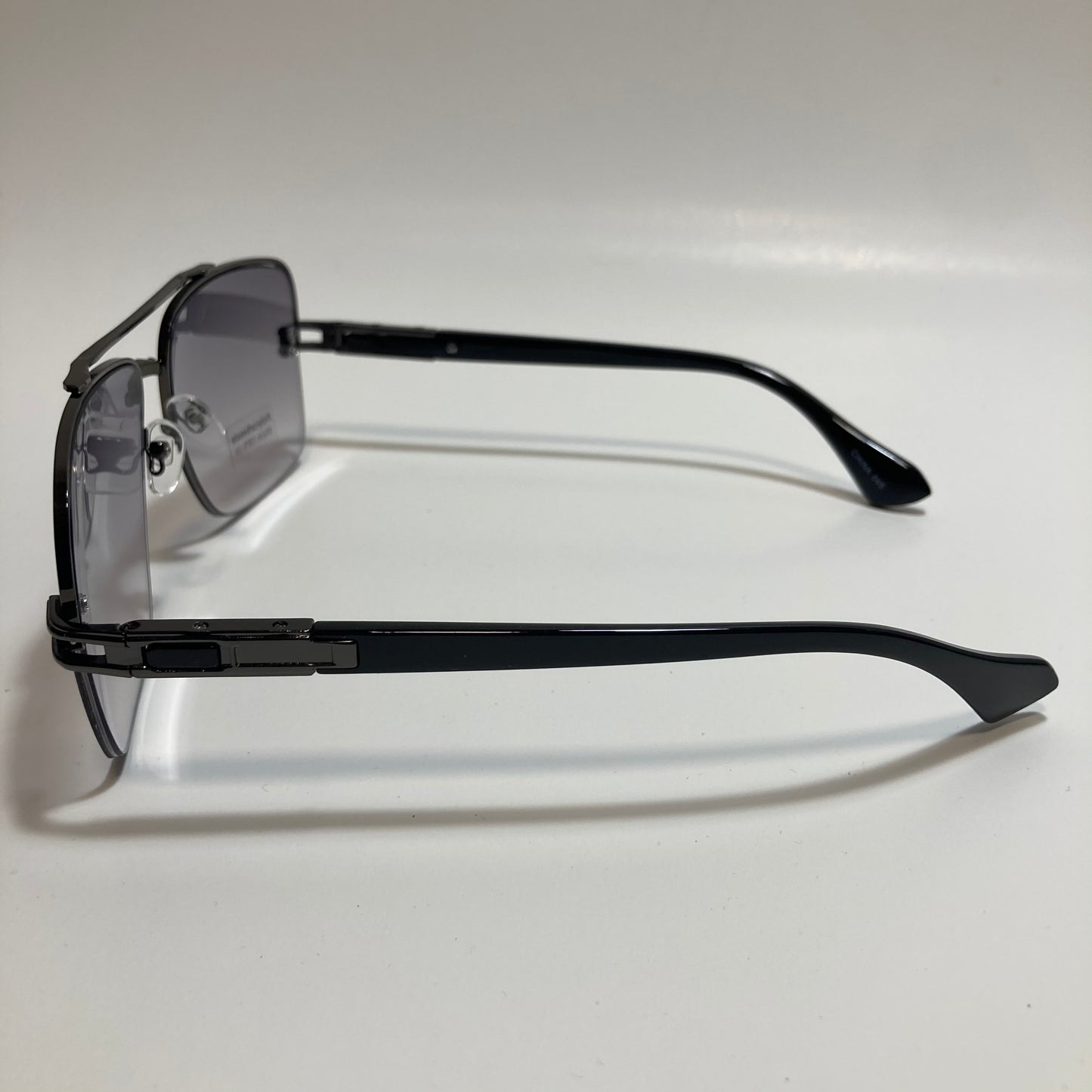 mens blue and black mirrored square aviator sunglasses